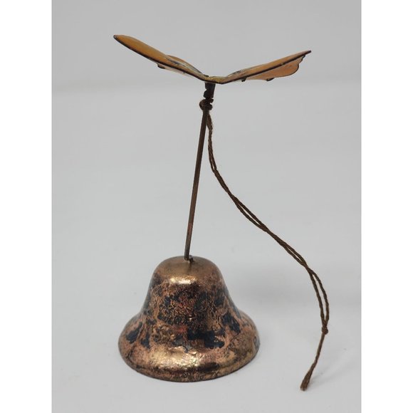 Vintage MCM‎ Metal Bell With Enamel Butterfly Hangs On A Door - Picture 2 of 10